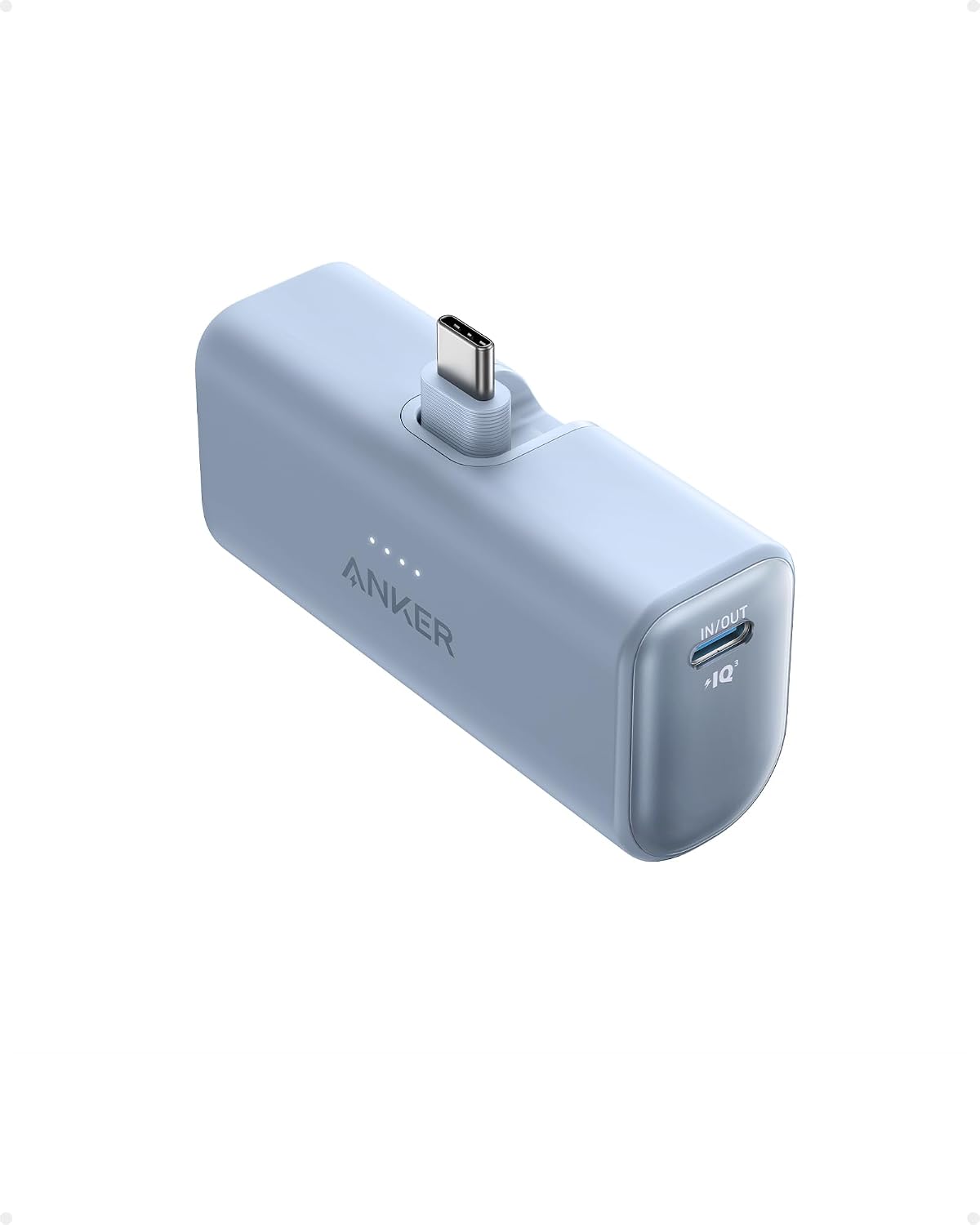 Anker Nano Powerbank 5000 mAh 22,5 W mit klappbarem USB-C Stecker kompatibel mit
