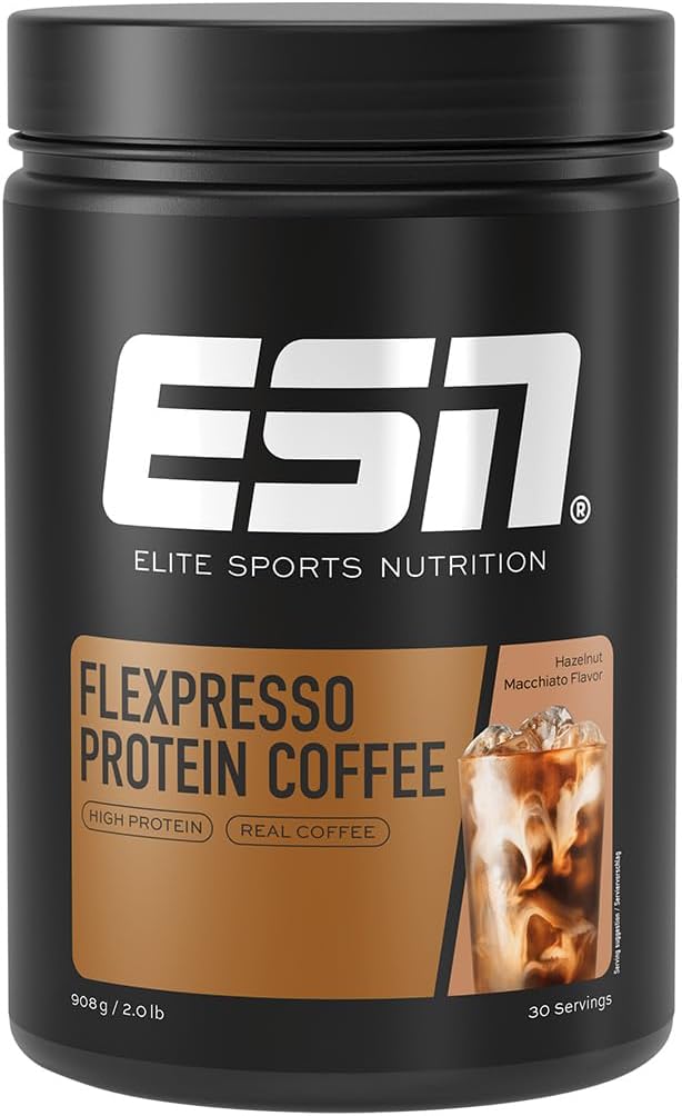 ESN Flexpresso Protein Coffee 908 g Proteinpulver mit echtem Kaffee Haselnuss