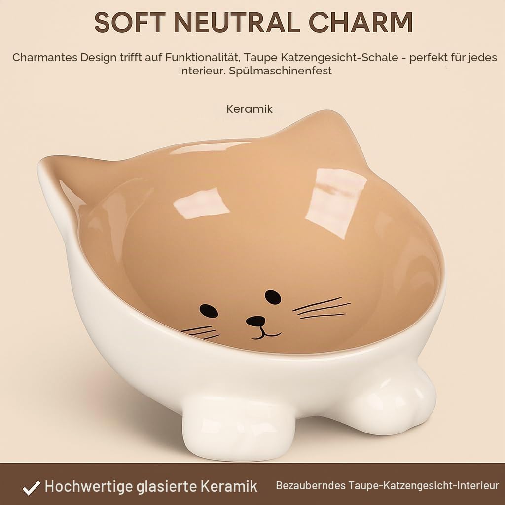 Katzennapf Keramik 125 ml Ø13,8 cm Futterschale Katze Grau