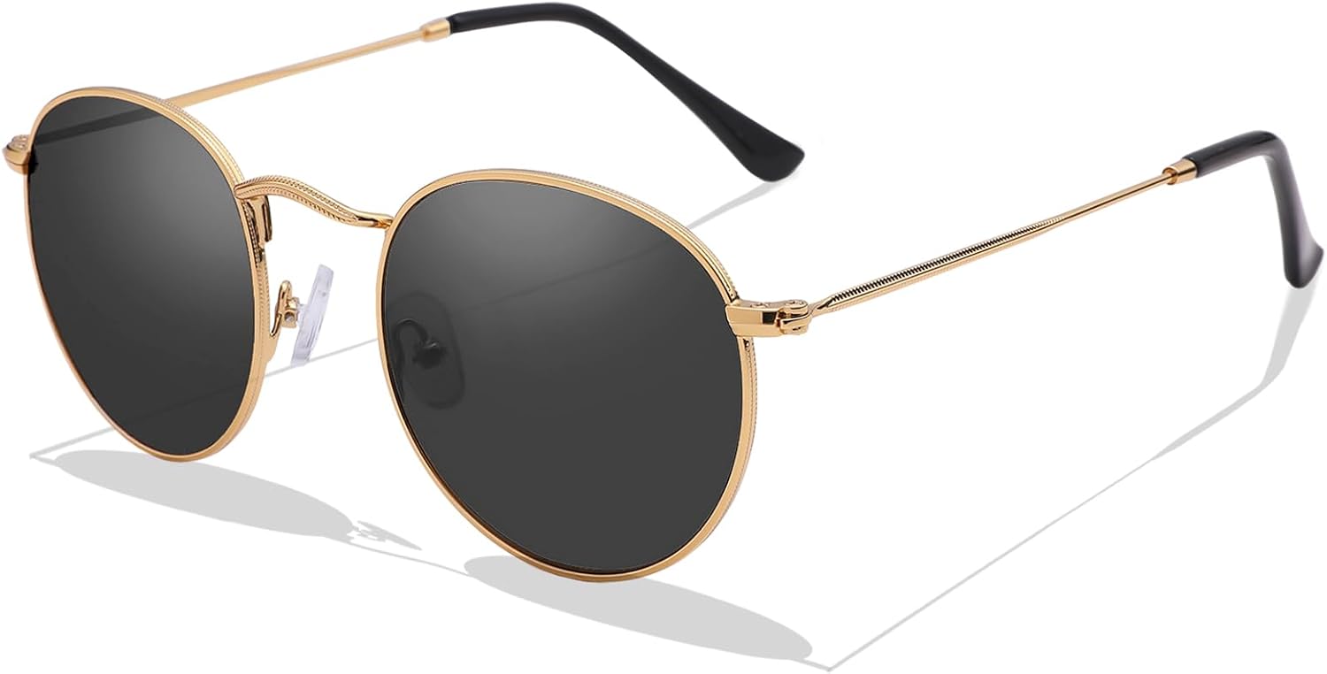 Retro Sonnenbrille rund UV400 polarisiert Herren Damen Vintage Unisex