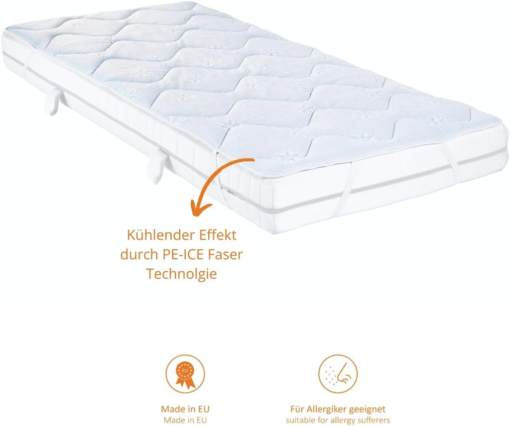 sleepling Matratzenauflage 140x200 cm, Matratzenschoner 140 x 200 cm fuer Sommer
