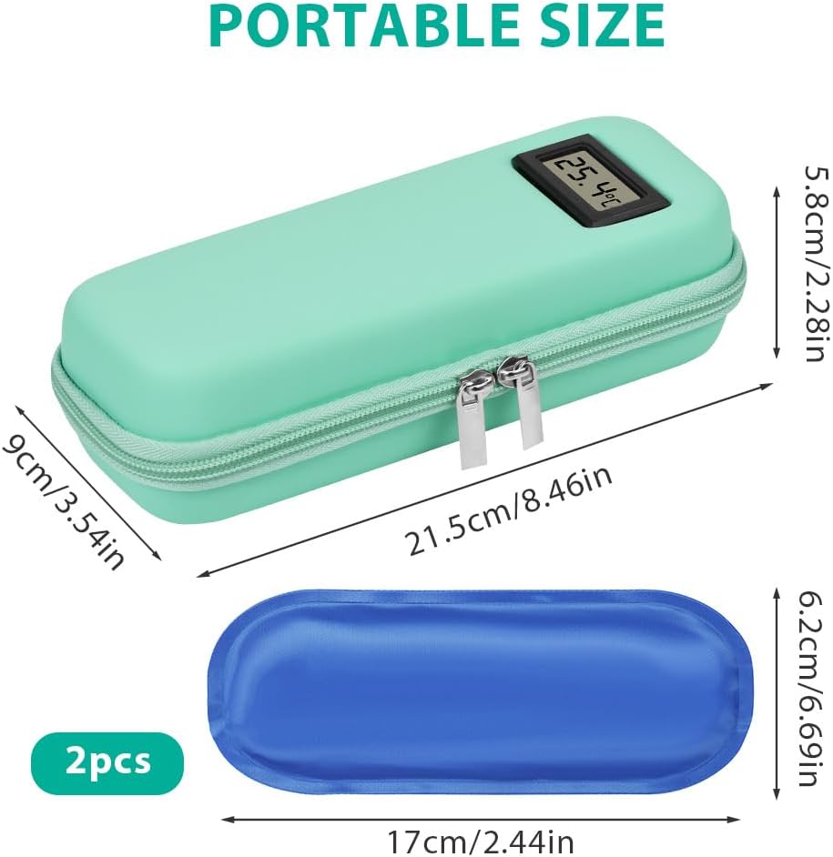 Insulin Kuehltasche mit 2 Kuehlakkus Gel fuer Insulin Pen, klein, wiederverwendbar