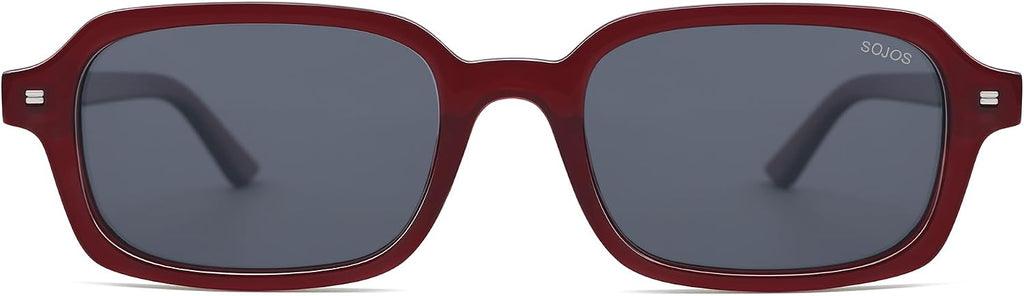 SOJOS Polarisierte Retro Sonnenbrille Damen Herren rechteckig UV400 SJ2610