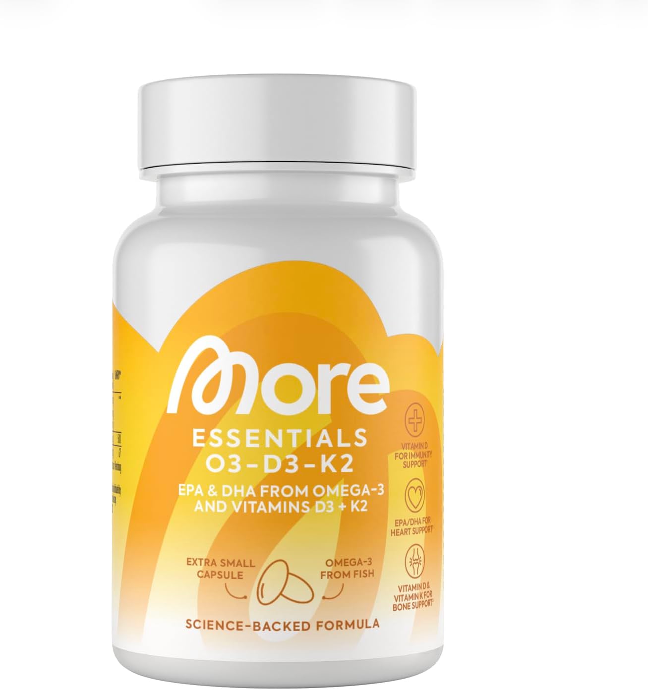MORE Essentials O3-D3-K2 Fischoel 60 Kapseln EPA 500mg DHA 250mg Vitamin D3 K2