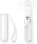 JISULIFE Mini Handventilator wiederaufladbar USB mit Powerbank Taschenlampe Rosa