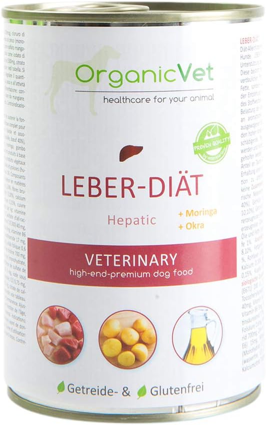 OrganicVet Hundefutter Nassfutter Leber-Diaet 6 x 400 g Diaetfutter