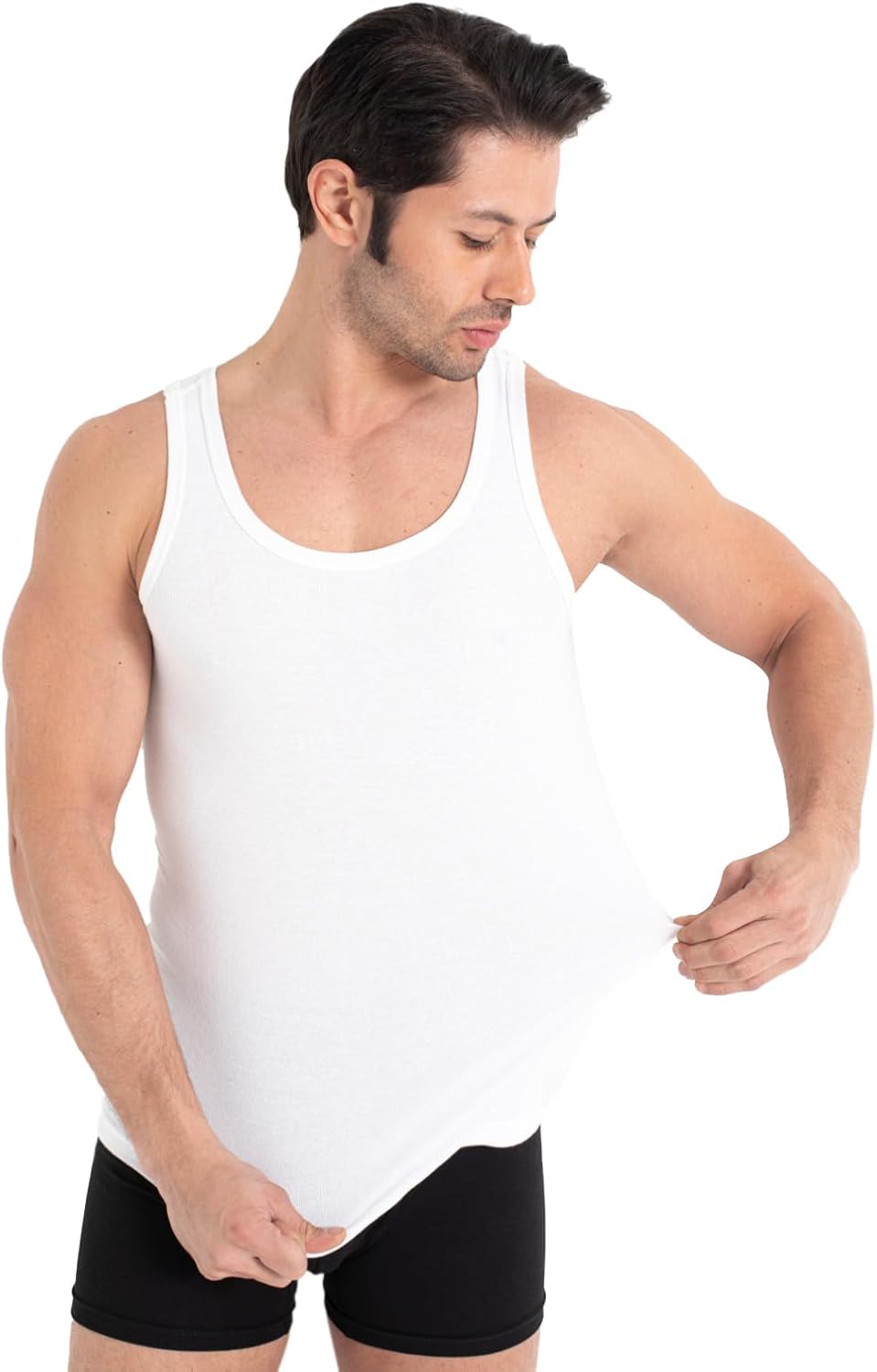 Herren Feinripp Unterhemd 100% Baumwolle Tank Top Groesse S-5XL 3er/5er Pack
