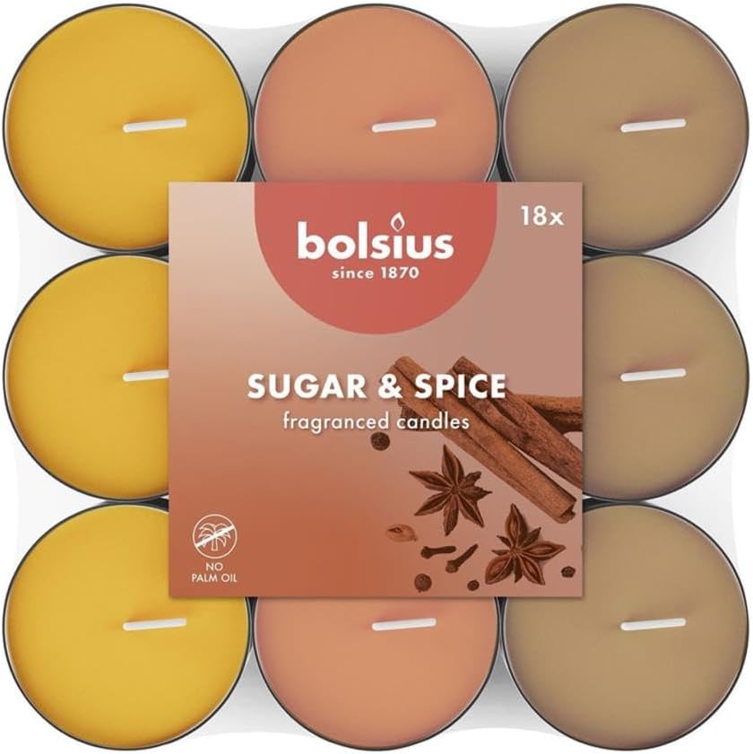 Bolsius Duft-Teelichter Rosa Orchidee 18 Stueck 3,5 Std Brenndauer Vegan