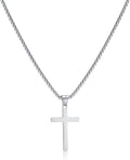 Herren Kreuzkette Gold Silber mit Kreuzanhaenger 50 cm