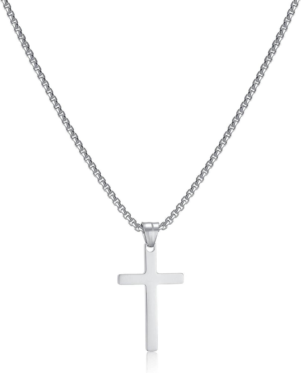 Herren Kreuzkette Gold Silber mit Kreuzanhaenger 50 cm