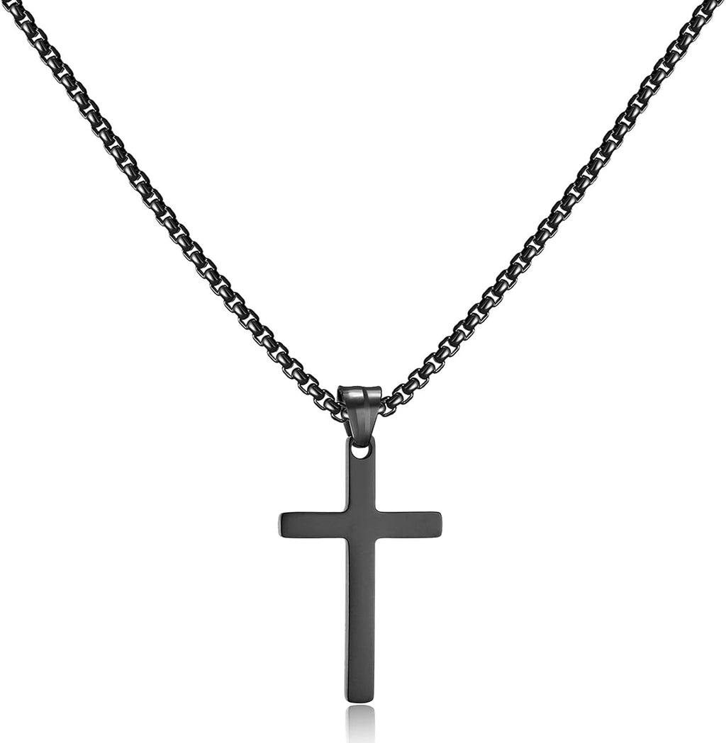 Herren Kreuzkette Gold Silber mit Kreuzanhaenger 50 cm