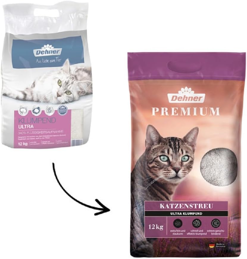 Ultra Katzenstreu klumpend 12kg aus Bentonit verschiedene Sorten