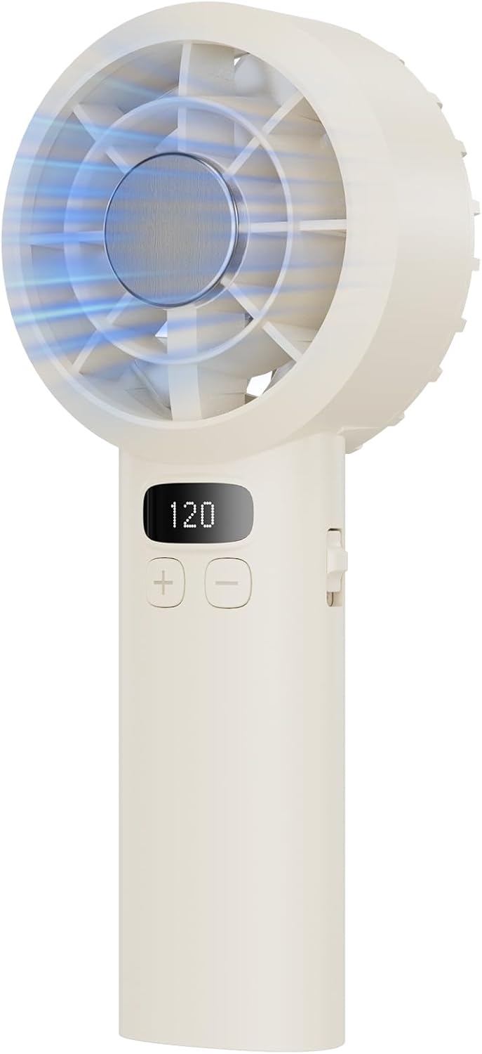 Handventilator 3000 mAh USB Tragbar 120 Stufen LED-Display Sicherheitsverriegelu