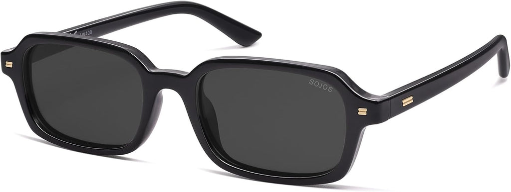 SOJOS Polarisierte Retro Sonnenbrille Damen Herren rechteckig UV400 SJ2610