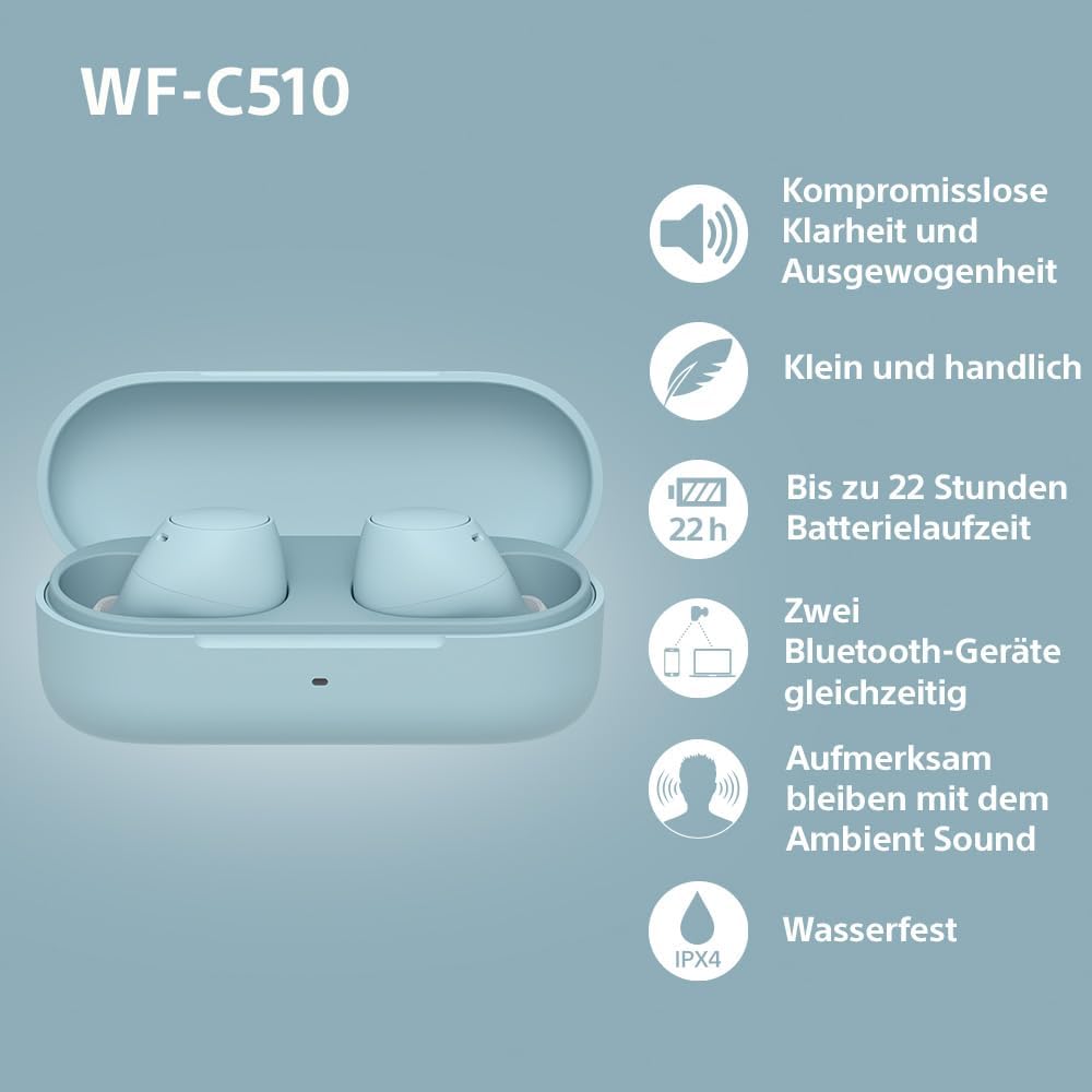 Sony WF-C510 True Wireless In-Ear Bluetooth Kopfhoerer IPX4 Schwarz