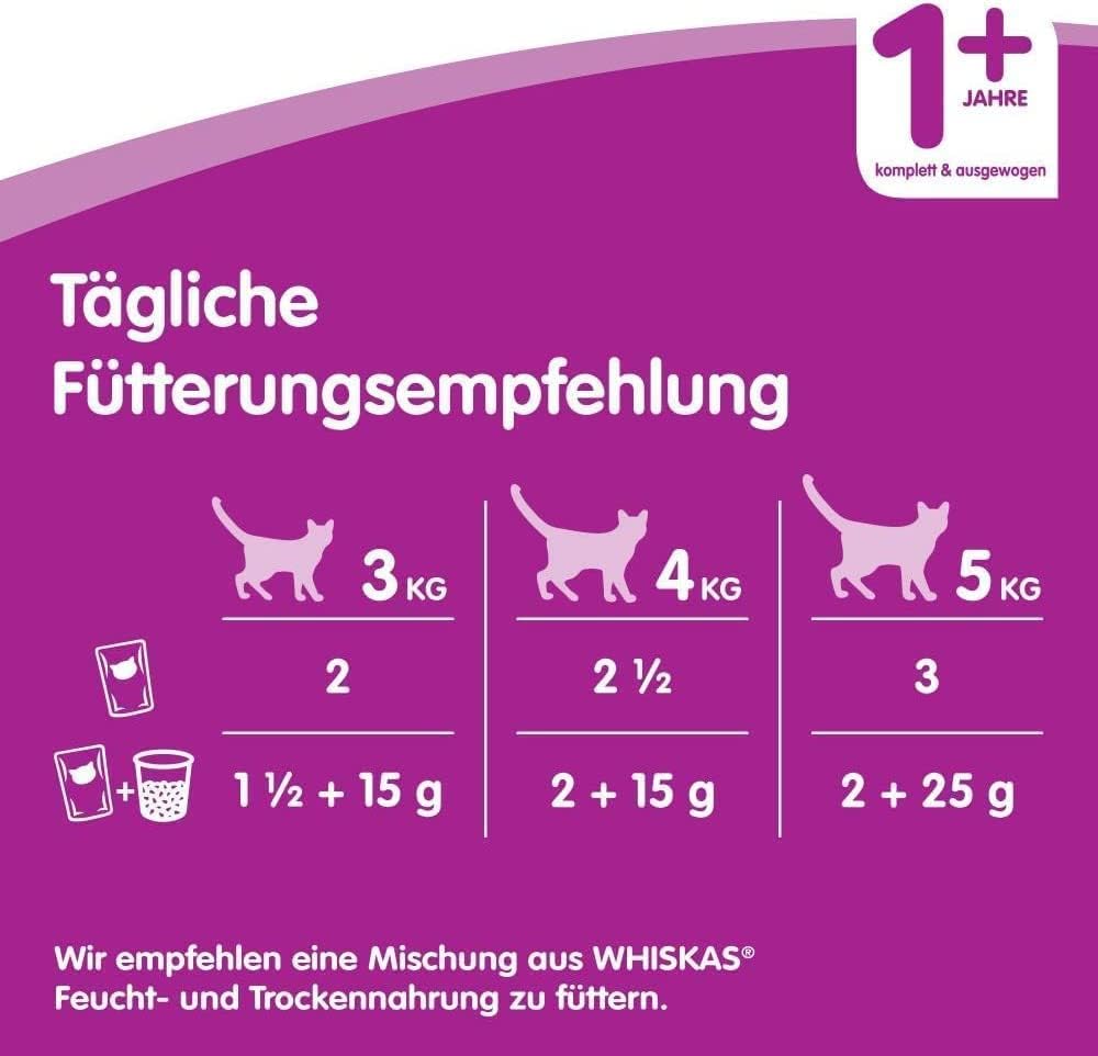 Whiskas Senior 11+ Nassfutter Gefluegel 12x85g (48 Beutel) verschiedene Sorten 10