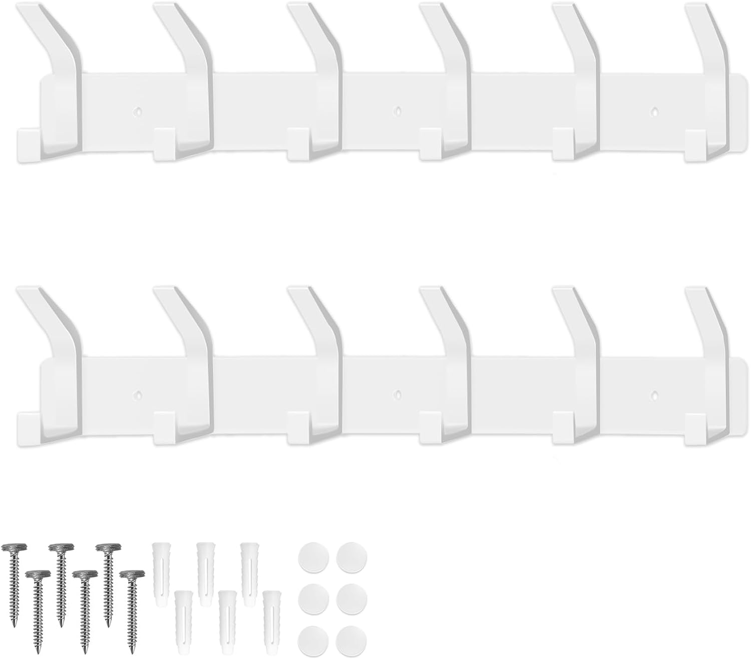 Kleiderhaken Wand 2er Set Hakenleiste Garderobe mit 6 Haken schwarz
