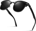 LINVO Polarisierte Sonnenbrille Herren Damen Halbrahmen UV400 Retro Fahren Angel