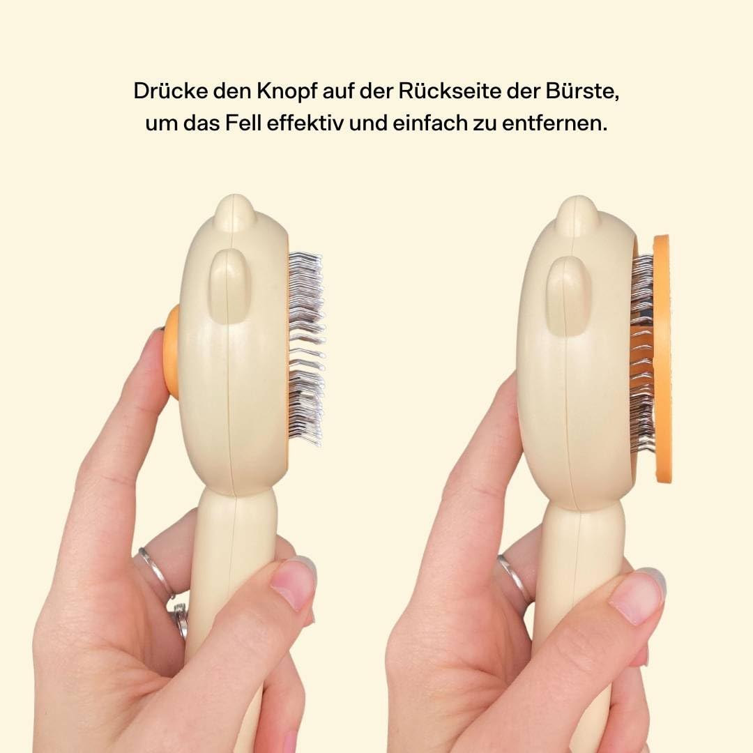 Katzenbürste selbstreinigend für Kurzhaar und Langhaar Unterfellpflege