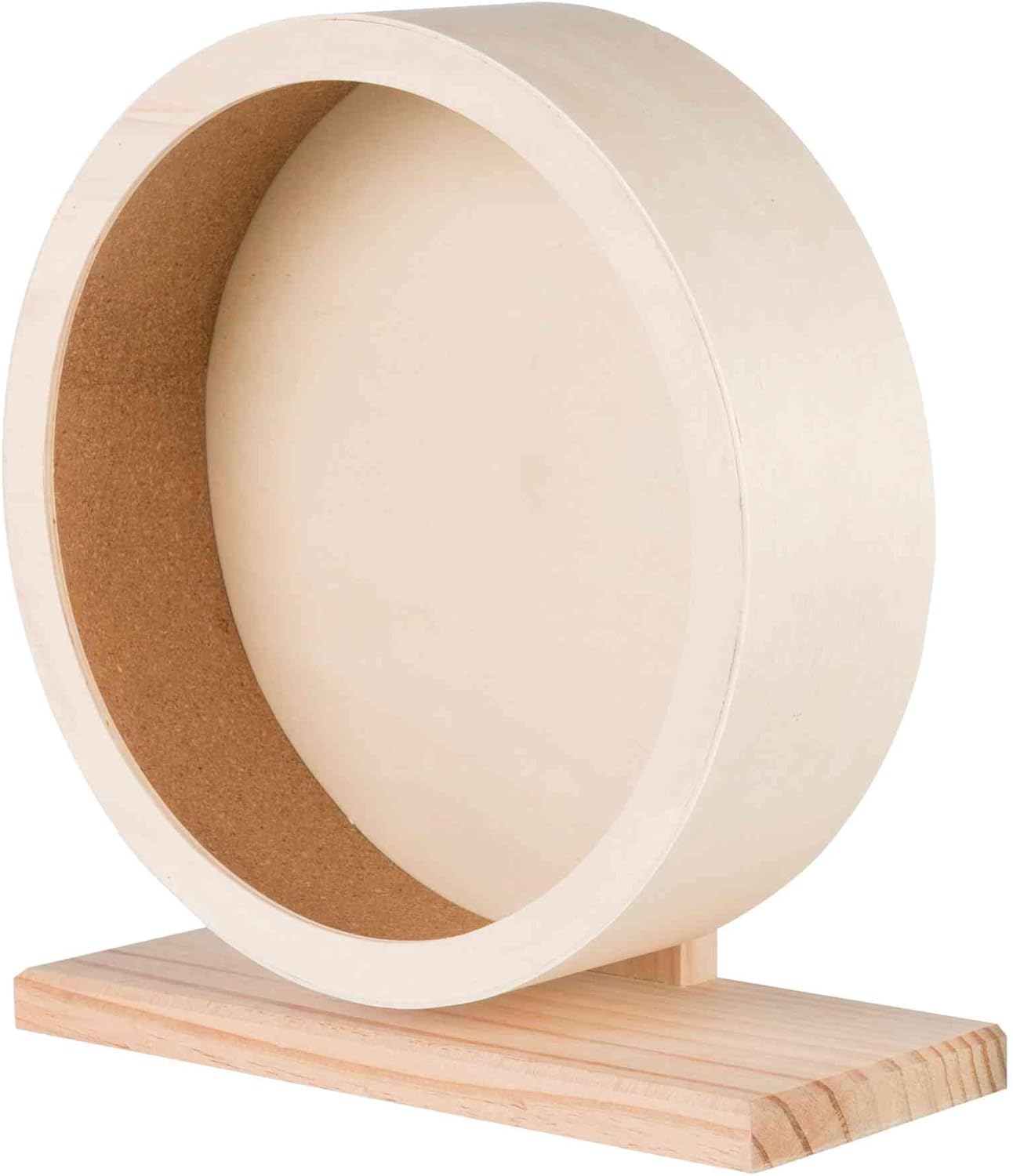 Trixie Hamsterlaufrad Holz ø28cm geschlossene Korklaufflaeche leise 15cm-28cm