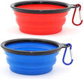 SLSON faltbare Hundenaepfe 2er Set mit Karabiner, auslaufsicher