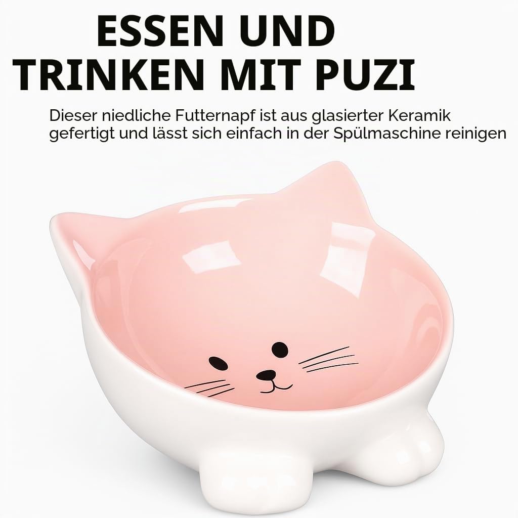 Katzennapf Keramik 125 ml Ø13,8 cm Futterschale Katze Grau