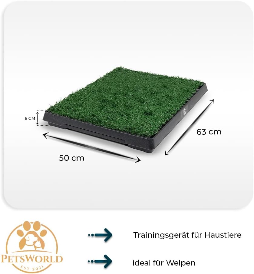 PETSWORLD Hundetoilette Kunstrasen mit Auffangschale für Innen und Außen