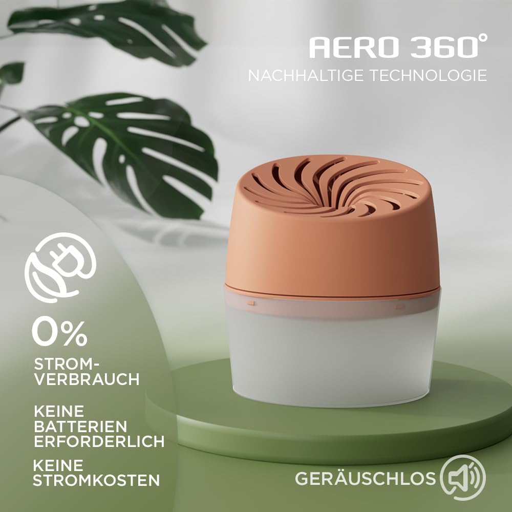 Pattex AERO 360° Luftentfeuchter Peach mit 1 Nachfuelltab Raumluftentfeuchter