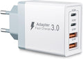 45W USB C Ladegeraet 4 Port Schnellladegeraet mit USB A und USB C