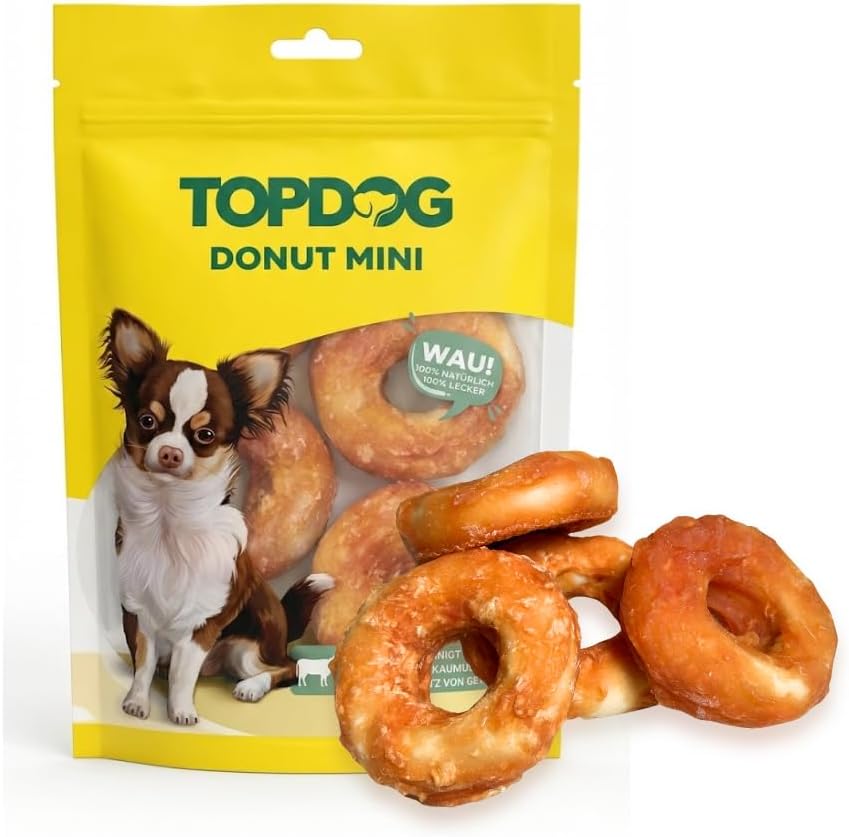 Topdog Chicken Donut Kausnacks für Hunde 10 Stück zuckerfrei zahnpflegend