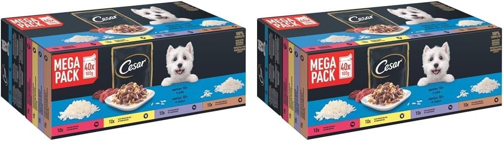 Cesar Nassfutter Senior 10+ Huhn & Reis 7er Pack 7x2x150g verschiedene Sorten