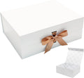 Geschenkbox Weiss 33,5×27×12,5 cm mit Magnetdeckel und Schleife