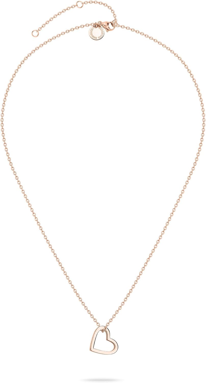Liebeskind Berlin Damen Halskette Herzanhaenger Silber 45 cm