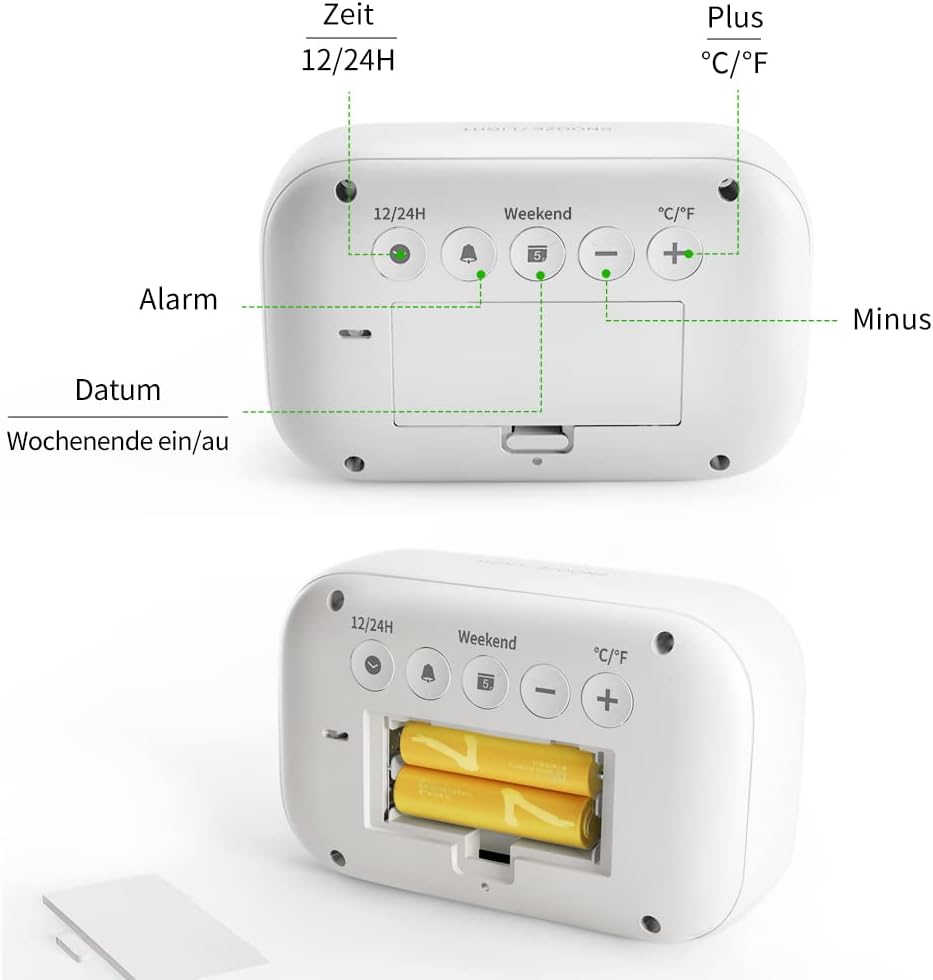 DOOMAY Digitaler Wecker LCD mit Snooze Wochenendmodus Batterie Nachttisch