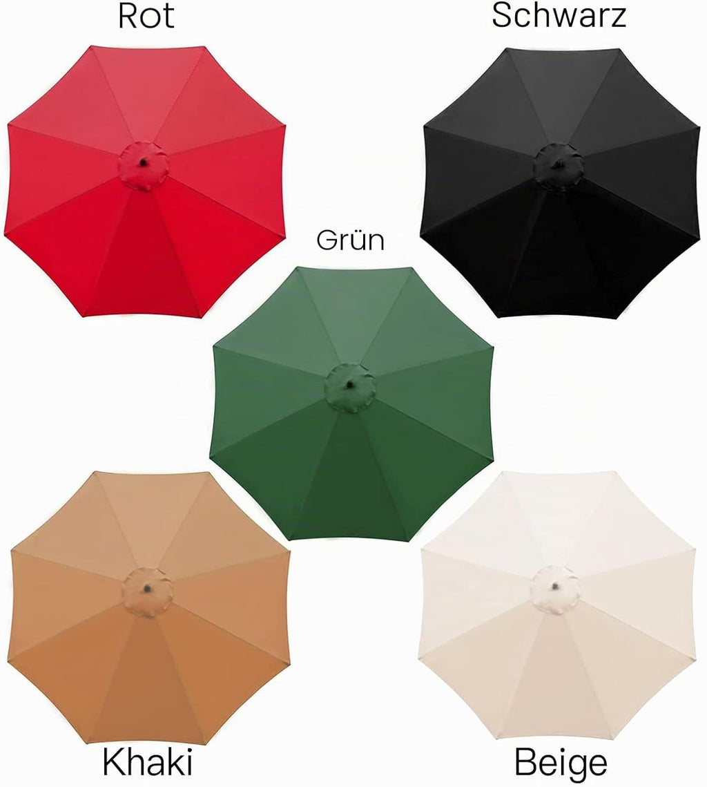 SMLJFO 3 m Sonnenschirm Bespannung 8 Streben UV-Schutz Beige Ersatzdach
