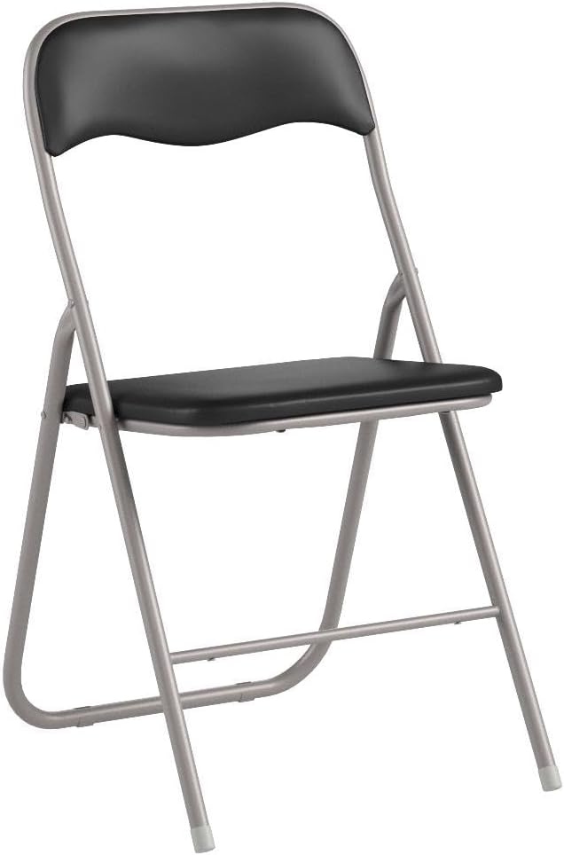 HAEST Klappstuhl 2er Set gepolstert Kunstleder Metallrahmen bis 100kg Silber-Sch