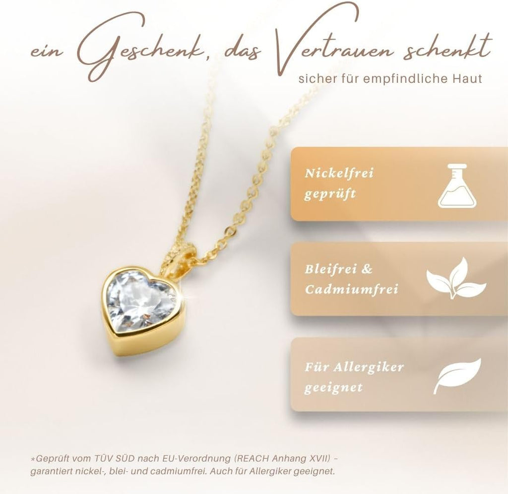 925er Silber Herz Halskette ICH LIEBE DICH Anhaenger Damen