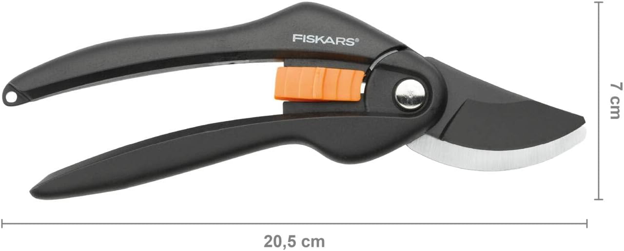 Fiskars Bypass-Gartenschere P26 20 cm Antihaft Stahlklingen Schwarz/Orange
