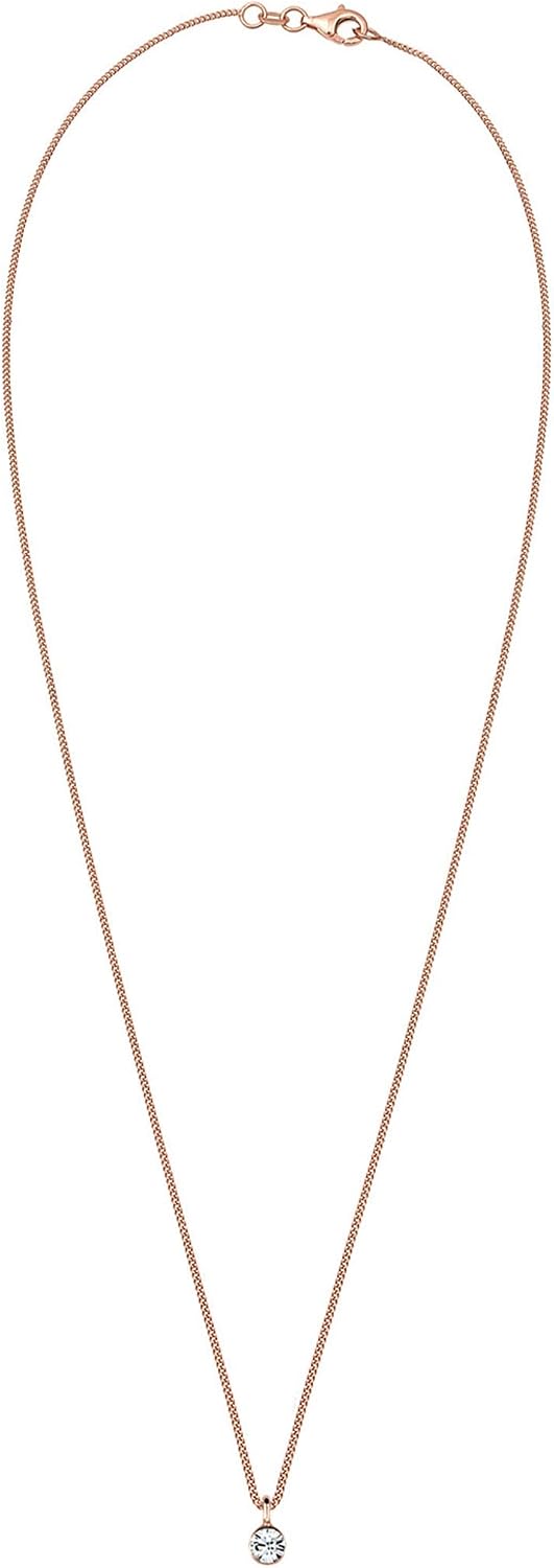 Elli Halskette Damen mit Kristall Anhaenger Silber Kette 45 cm