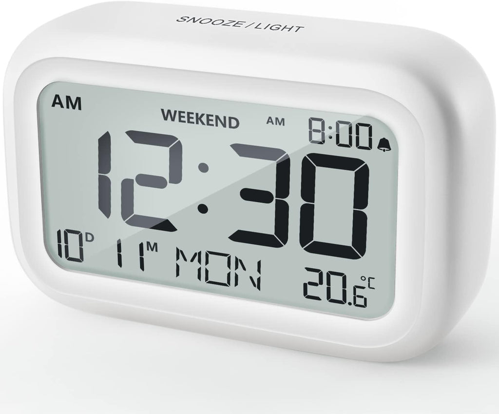 DOOMAY Digitaler Wecker LCD mit Snooze Wochenendmodus Batterie Nachttisch