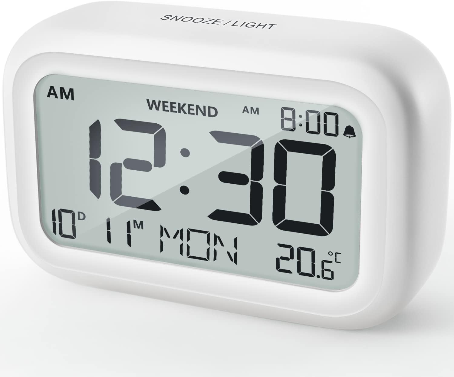 DOOMAY Digitaler Wecker LCD mit Snooze Wochenendmodus Batterie Nachttisch