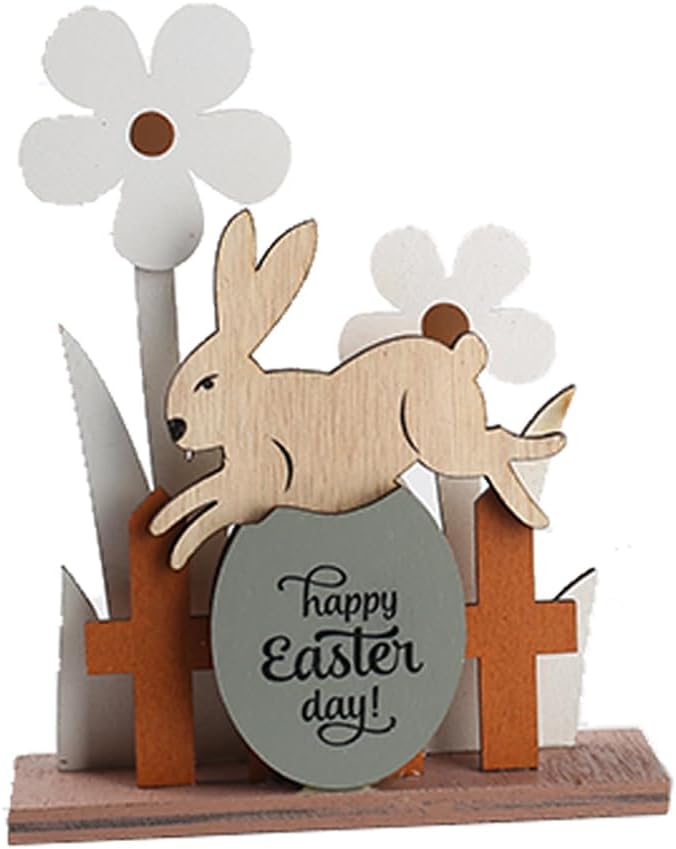Holz Osterhase Deko Aufsteller 2er Set Fruehlingsdeko Tischdekoration