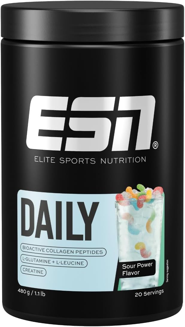 ESN Daily Pulver Raspberry Iced Tea mit Glutamin Creatin Collagen vers