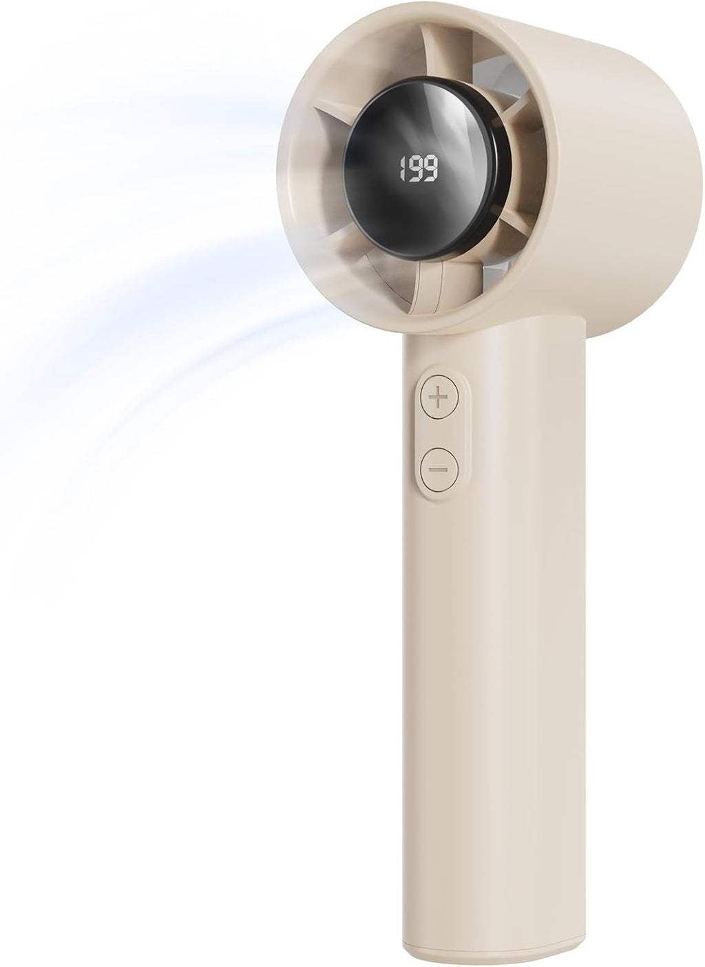 Handventilator Mini USB mit Akku, LED Display, 1-199 Stufen, bis 13 Std, Schwarz