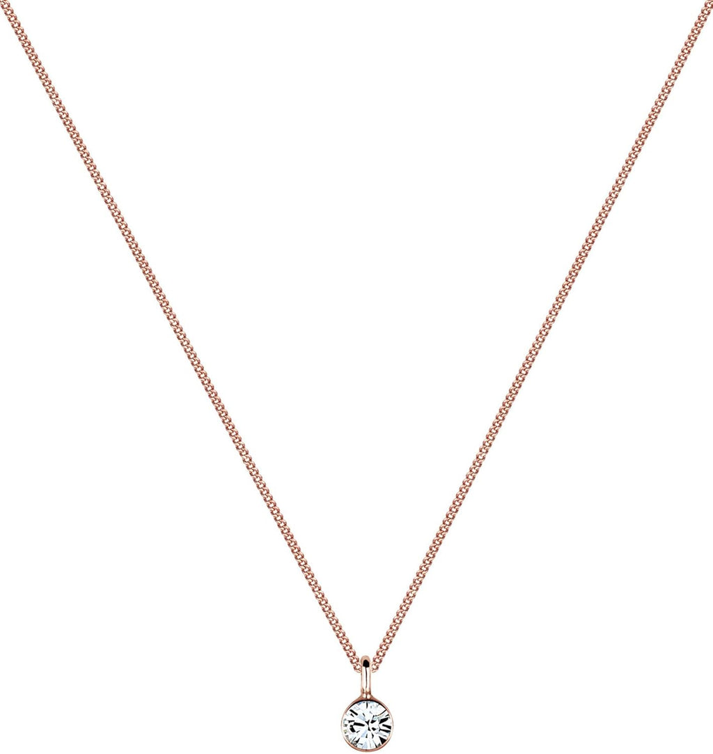 Elli Halskette Damen mit Kristall Anhaenger Silber Kette 45 cm