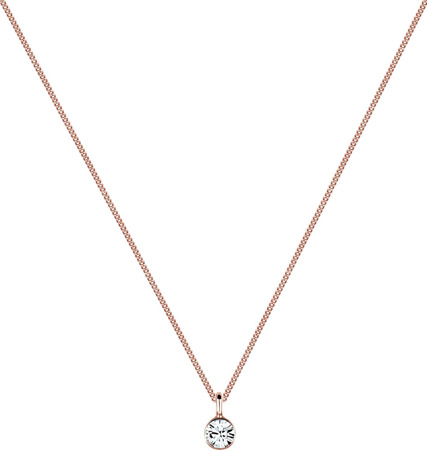 Elli Halskette Damen mit Kristall Anhaenger Silber Kette 45 cm