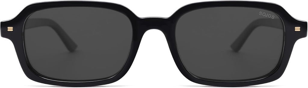 SOJOS Polarisierte Retro Sonnenbrille Damen Herren rechteckig UV400 SJ2610