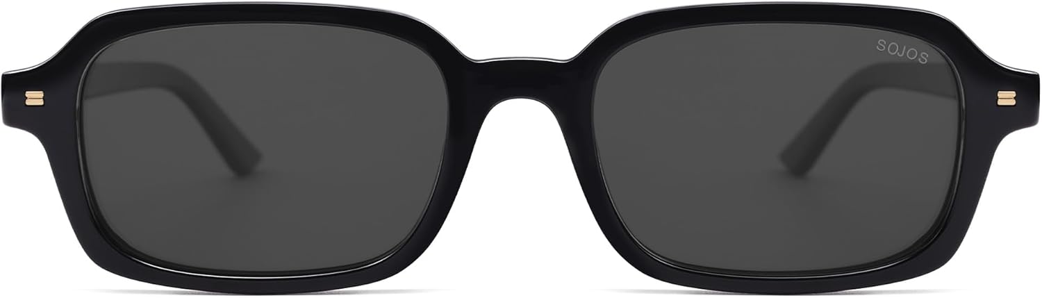 SOJOS Polarisierte Retro Sonnenbrille Damen Herren rechteckig UV400 SJ2610