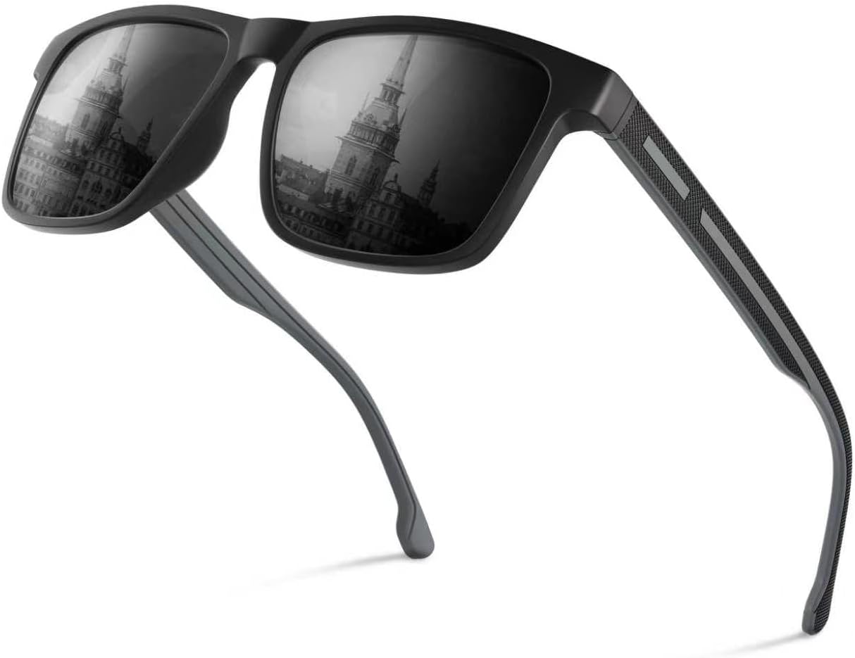Polarisierte Sonnenbrille Herren Damen rechteckig UV400 Schutz fuer Angeln Fahren