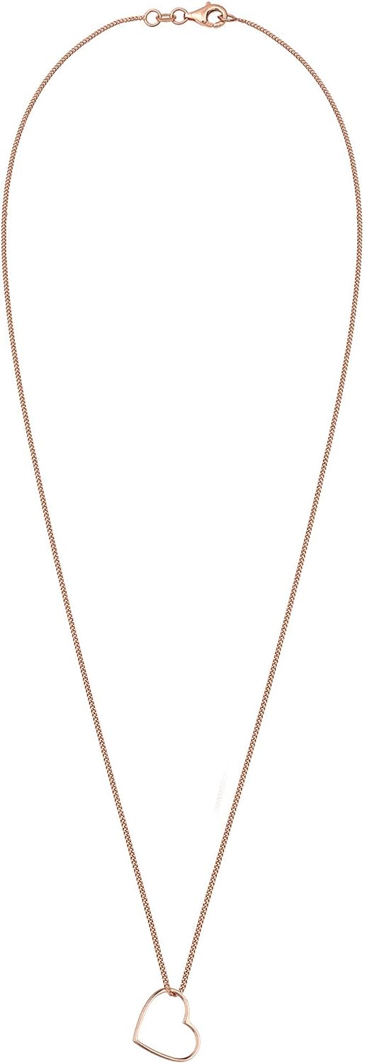 Elli 925 Silber Damen Halskette Herz Anhaenger